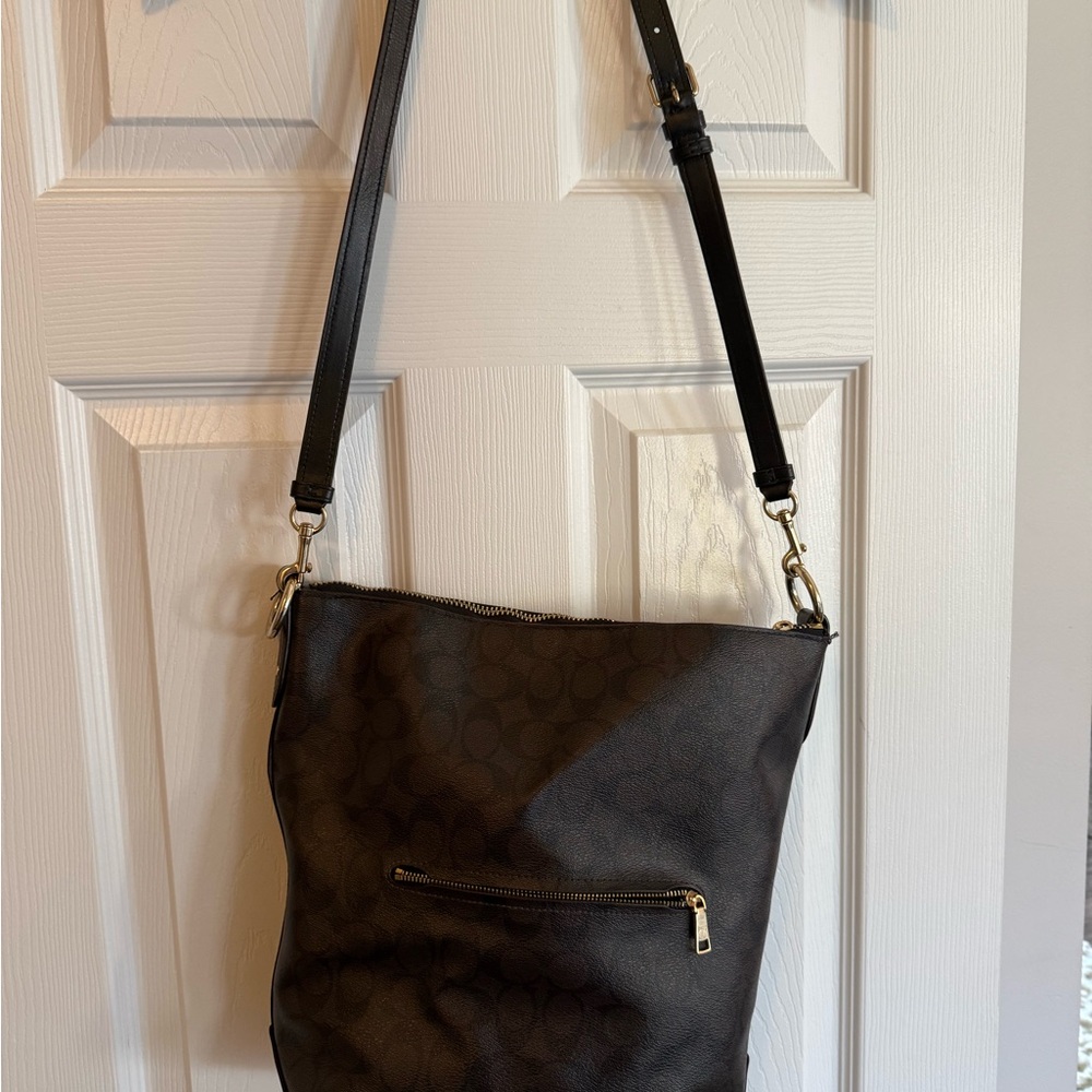 Coach Signature Dark Brown Crossbody Bag - Picture 5 of 6